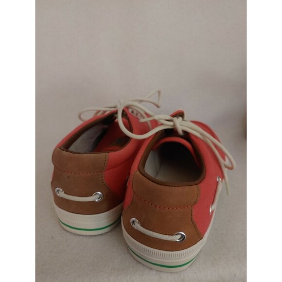 New Men Polo Ralph Lauren Vance Side Lace Red Canvas Boat Shoes Size 10.5 D main image 4
